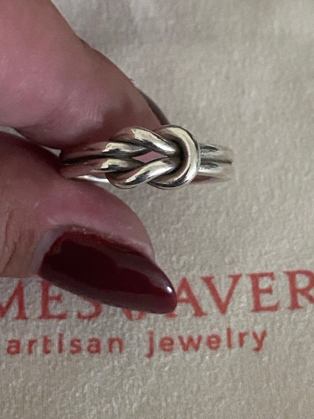 James Avery Retired Lovers Knot Ring Size 8.5